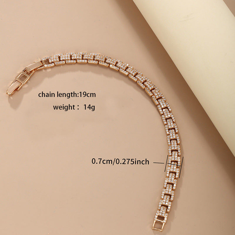 Metallic Light Luxury Inlaid Zirconium Bracelet