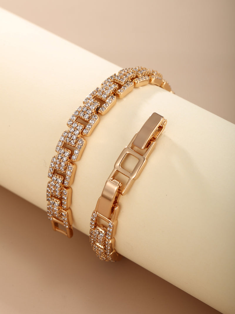 Metallic Light Luxury Inlaid Zirconium Bracelet