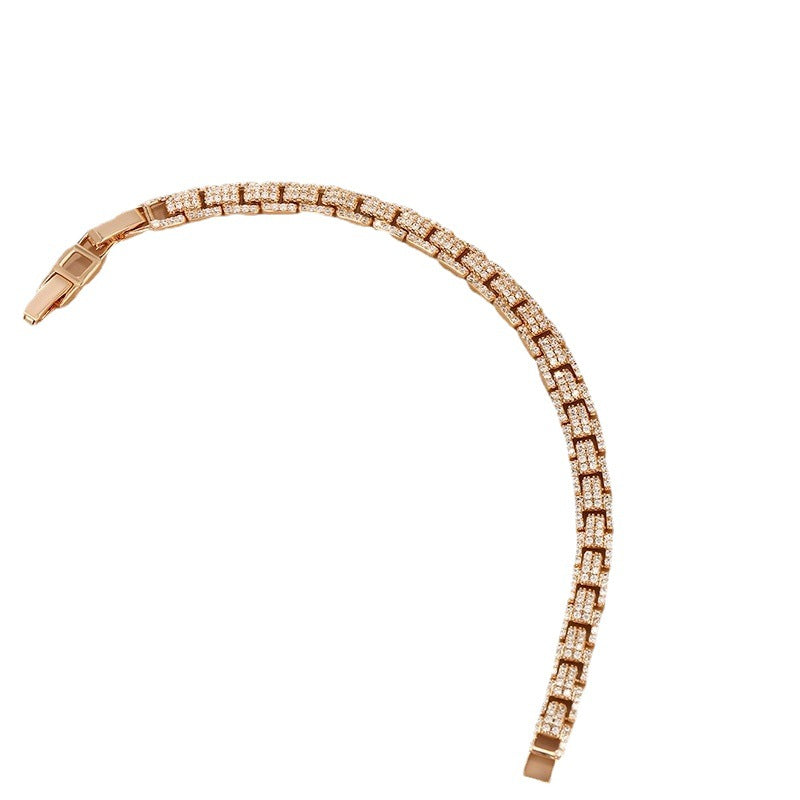 Metallic Light Luxury Inlaid Zirconium Bracelet